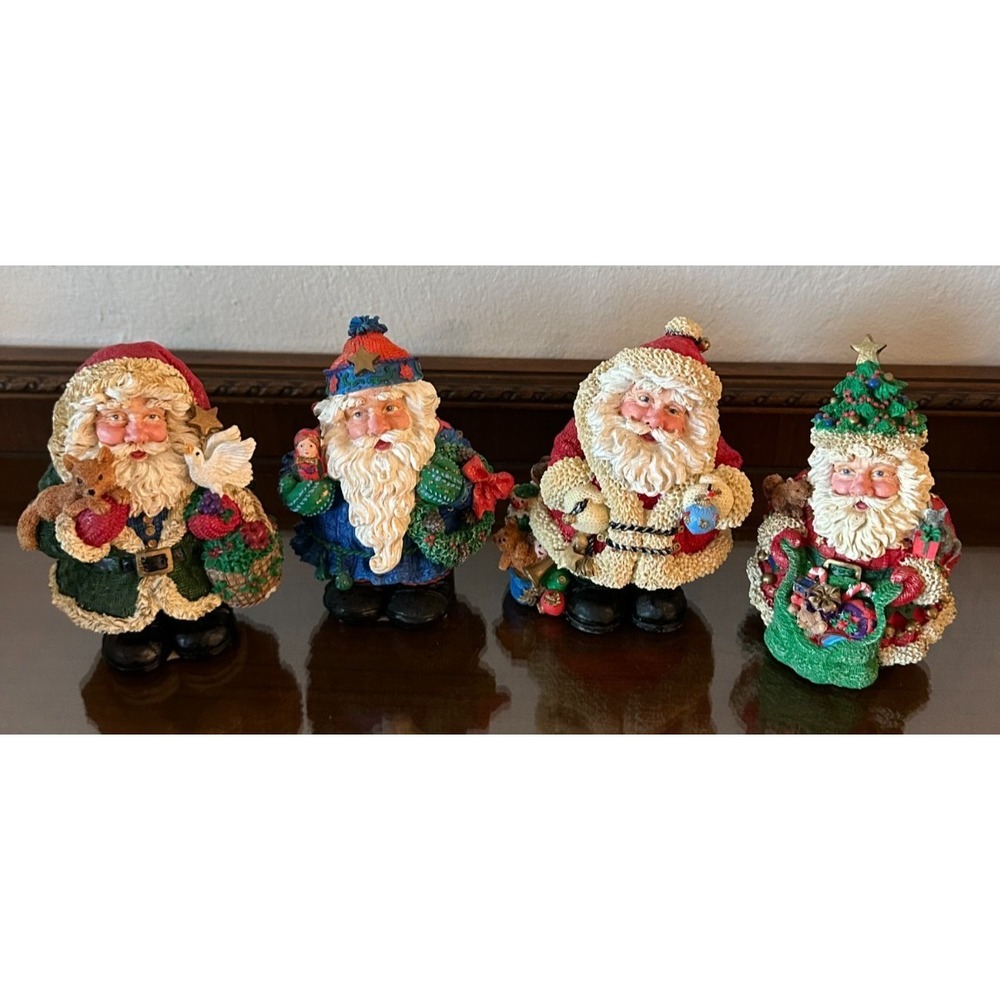 4 Vintage Twinkle Santa Collectible Figurine Bavarian German Christmas Kmart 6''